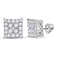 Load image into Gallery viewer, Radiant Diamond Square Earrings in 10kt White Gold by Splendid Jewellery - Splendid Jewellery