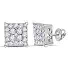 Radiant Diamond Square Earrings in 10kt White Gold by Splendid Jewellery - Splendid Jewellery