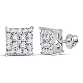 Radiant Diamond Square Earrings in 10kt White Gold by Splendid Jewellery - Splendid Jewellery