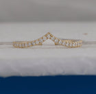Radiant Diamond Stacking Band - 10kt Yellow Gold Chevron Ring with Sparkling Diamonds product Top View from Splendid Jewellery