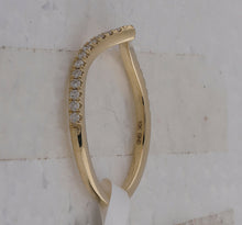 Load image into Gallery viewer, Radiant Diamond Stacking Band - 10kt Yellow Gold Chevron Ring with Sparkling Diamonds - Splendid Jewellery