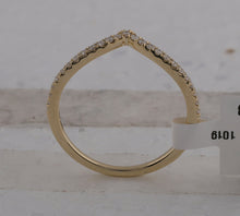Load image into Gallery viewer, Radiant Diamond Stacking Band - 10kt Yellow Gold Chevron Ring with Sparkling Diamonds product Side View 2 from Splendid Jewellery