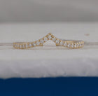 Radiant Diamond Stacking Band - 10kt Yellow Gold Chevron Ring with Sparkling Diamonds - Splendid Jewellery