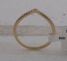 Load image into Gallery viewer, Radiant Diamond Stacking Band - 10kt Yellow Gold Chevron Ring with Sparkling Diamonds - Splendid Jewellery