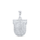 Radiant Diamond U Initial Pendant - Personalized Elegance in 10kt White Gold - Splendid Jewellery