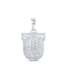 Load image into Gallery viewer, Radiant Diamond U Initial Pendant - Personalized Elegance in 10kt White Gold - Splendid Jewellery