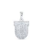 Radiant Diamond U Initial Pendant - Personalized Elegance in 10kt White Gold - Splendid Jewellery