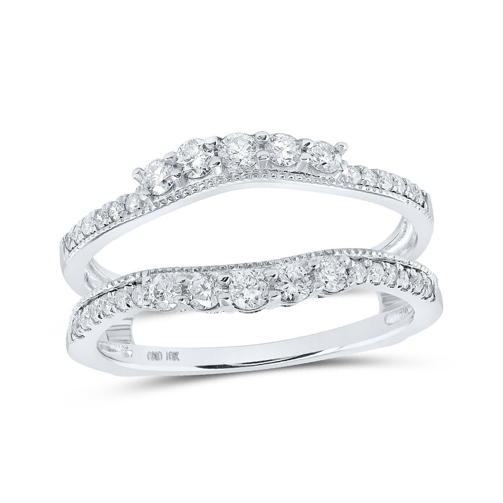 Radiant Diamond Wrap Enhancer Wedding Band in 10kt White Gold - Splendid Jewellery
