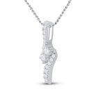 Radiant Duo Diamond Pendant | 14kt White Gold Womens Round Diamond 2 - stone Pendant 1 Cttw - Splendid Jewellery