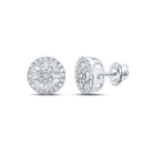 Radiant Elegance: 10kt White Gold Baguette Diamond Cluster Earrings - Splendid Jewellery
