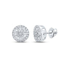 Radiant Elegance: 10kt White Gold Baguette Diamond Cluster Earrings - Splendid Jewellery