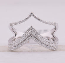 Load image into Gallery viewer, Radiant Elegance: 10kt White Gold Diamond Chevron Band Ring - Splendid Jewellery