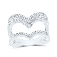 Load image into Gallery viewer, Radiant Elegance: 10kt White Gold Diamond Chevron Band Ring - Splendid Jewellery