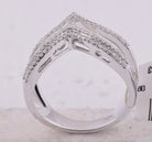 Radiant Elegance: 10kt White Gold Diamond Chevron Band Ring - Splendid Jewellery