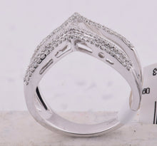 Load image into Gallery viewer, Radiant Elegance: 10kt White Gold Diamond Chevron Band Ring - Splendid Jewellery
