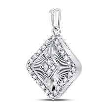 Load image into Gallery viewer, Radiant Elegance: 10kt White Gold Diamond Diagonal Square Pendant - Splendid Jewellery