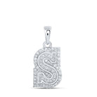 Radiant Elegance: 10kt White Gold Diamond S Initial Pendant - Splendid Jewellery
