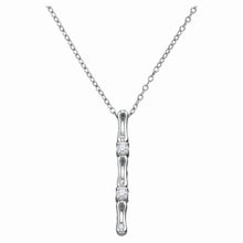 Load image into Gallery viewer, Radiant Elegance: 10kt White Gold Diamond Vertical Bar Necklace - Splendid Jewellery