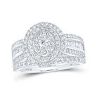 Radiant Elegance: 10kt White Gold Oval Diamond Bridal Wedding Ring Set - Splendid Jewellery
