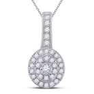 Radiant Elegance: 10kt White Gold Round Diamond Fashion Pendant 1/3 Cttw - Splendid Jewellery