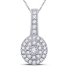 Radiant Elegance: 10kt White Gold Round Diamond Fashion Pendant 1/3 Cttw - Splendid Jewellery
