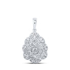 Radiant Elegance: 10kt White Gold Teardrop Diamond Pendant - Splendid Jewellery