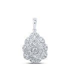 Radiant Elegance: 10kt White Gold Teardrop Diamond Pendant - Splendid Jewellery