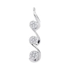 Radiant Elegance: 10kt White Gold Triple Cluster Diamond Pendant - Splendid Jewellery