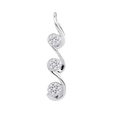 Load image into Gallery viewer, Radiant Elegance: 10kt White Gold Triple Cluster Diamond Pendant - Splendid Jewellery
