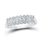 Radiant Elegance: 10kt White Gold Womens Round Diamond Band Ring 1/10 Cttw - Splendid Jewellery
