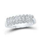 Radiant Elegance: 10kt White Gold Womens Round Diamond Band Ring 1/10 Cttw - Splendid Jewellery