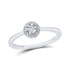 Radiant Elegance: 10kt White Gold Womens Round Diamond Fashion Ring 1/12 Cttw - Splendid Jewellery