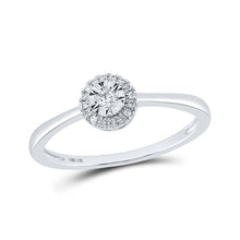 Load image into Gallery viewer, Radiant Elegance: 10kt White Gold Womens Round Diamond Fashion Ring 1/12 Cttw - Splendid Jewellery