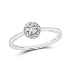 Radiant Elegance: 10kt White Gold Womens Round Diamond Fashion Ring 1/12 Cttw - Splendid Jewellery