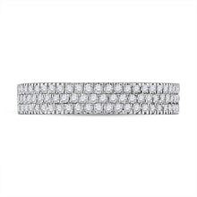 Load image into Gallery viewer, Radiant Elegance: 10kt White Gold Womens Round Diamond Pave Band Ring 1/2 Cttw - Splendid Jewellery
