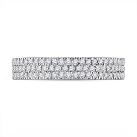 Radiant Elegance: 10kt White Gold Womens Round Diamond Pave Band Ring 1/2 Cttw - Splendid Jewellery