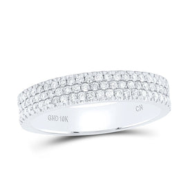 Radiant Elegance: 10kt White Gold Womens Round Diamond Pave Band Ring 1/2 Cttw Top view from the 10Kt White Gold Womens Round Diamond Pave Band Ring 1 2 Cttwpin284302 collection by Splendid Jewellery