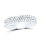 Radiant Elegance: 10kt White Gold Womens Round Diamond Pave Band Ring 1/2 Cttw - Splendid Jewellery