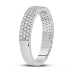 Radiant Elegance: 10kt White Gold Womens Round Diamond Pave Band Ring 1/2 Cttw Side view from the 10Kt White Gold Womens Round Diamond Pave Band Ring 1 2 Cttwpin284302 collection by Splendid Jewellery