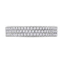 Load image into Gallery viewer, Radiant Elegance: 10kt White Gold Womens Round Diamond Pave Band Ring 1/2 Cttw Front view from the 10Kt White Gold Womens Round Diamond Pave Band Ring 1 2 Cttwpin284302 collection by Splendid Jewellery