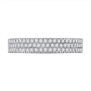 Radiant Elegance: 10kt White Gold Womens Round Diamond Pave Band Ring 1/2 Cttw - Splendid Jewellery