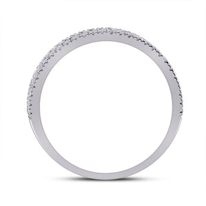 Radiant Elegance: 10kt White Gold Womens Round Diamond Pave Band Ring 1/2 Cttw - Splendid Jewellery