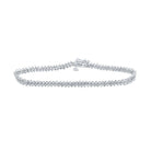 Radiant Elegance: 10kt White Gold Womens Round Diamond Tennis Bracelet 1 - 1/2 Cttw - Splendid Jewellery