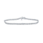 Radiant Elegance: 10kt White Gold Womens Round Diamond Tennis Bracelet 1 - 1/2 Cttw - Splendid Jewellery