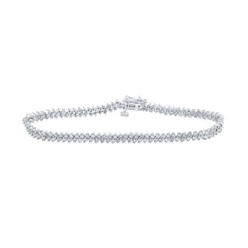 Radiant Elegance: 10kt White Gold Womens Round Diamond Tennis Bracelet 1 - 1/2 Cttw - Splendid Jewellery
