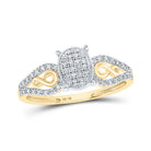 Radiant Elegance: 10kt Yellow Gold Diamond Cluster Oval Ring - Splendid Jewellery