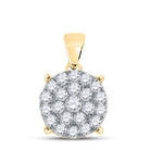 Radiant Elegance: 10kt Yellow Gold Diamond Cluster Pendant - Splendid Jewellery