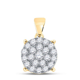 Radiant Elegance: 10kt Yellow Gold Diamond Cluster Pendant - Splendid Jewellery