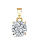 Radiant Elegance: 10kt Yellow Gold Diamond Cluster Pendant - Splendid Jewellery