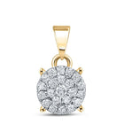 Radiant Elegance: 10kt Yellow Gold Diamond Cluster Pendant - Splendid Jewellery